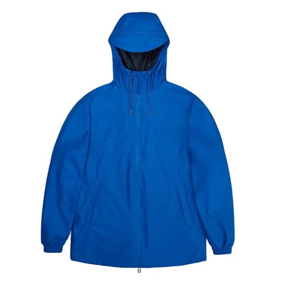 Rains Blue Storm Breaker Hooded Raincoat Jacket Waves Blue - Picture 2 of 9